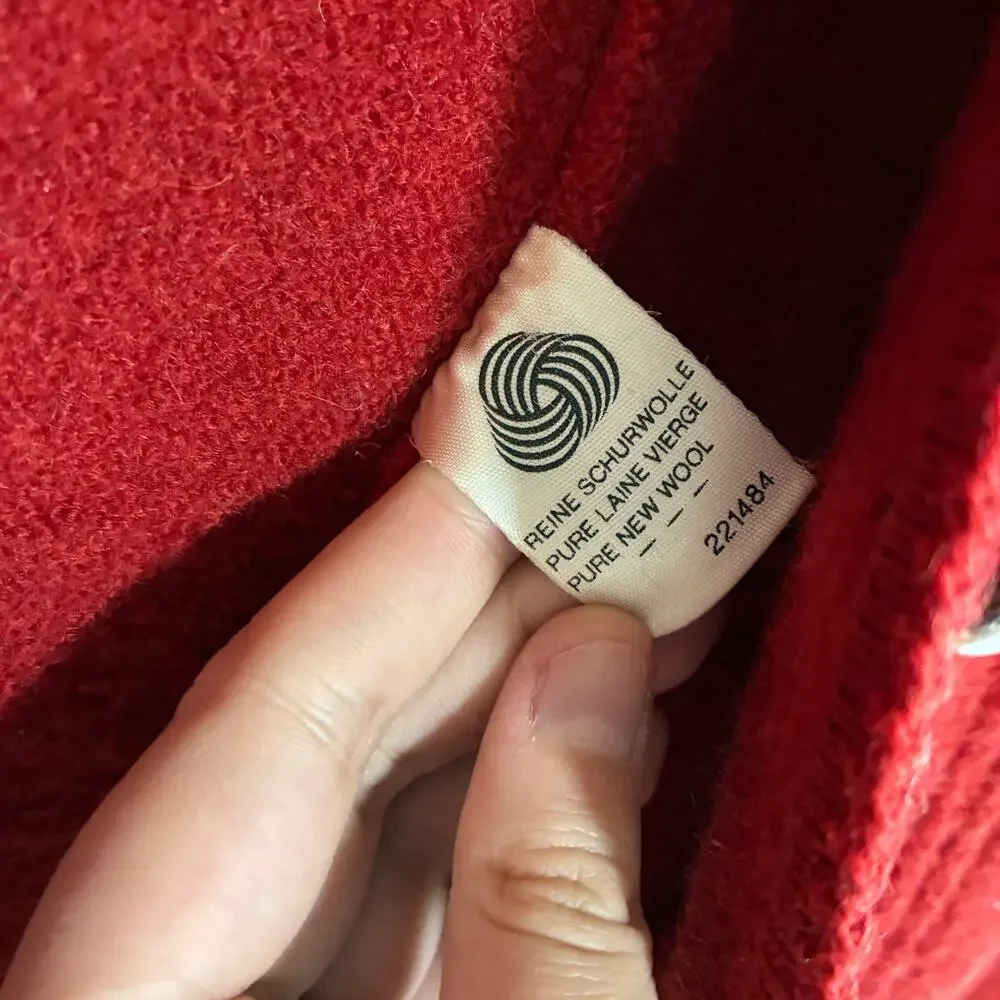 Vintage Geiger tyrol made in austria pure new wool 34 red felted jacket HOLES